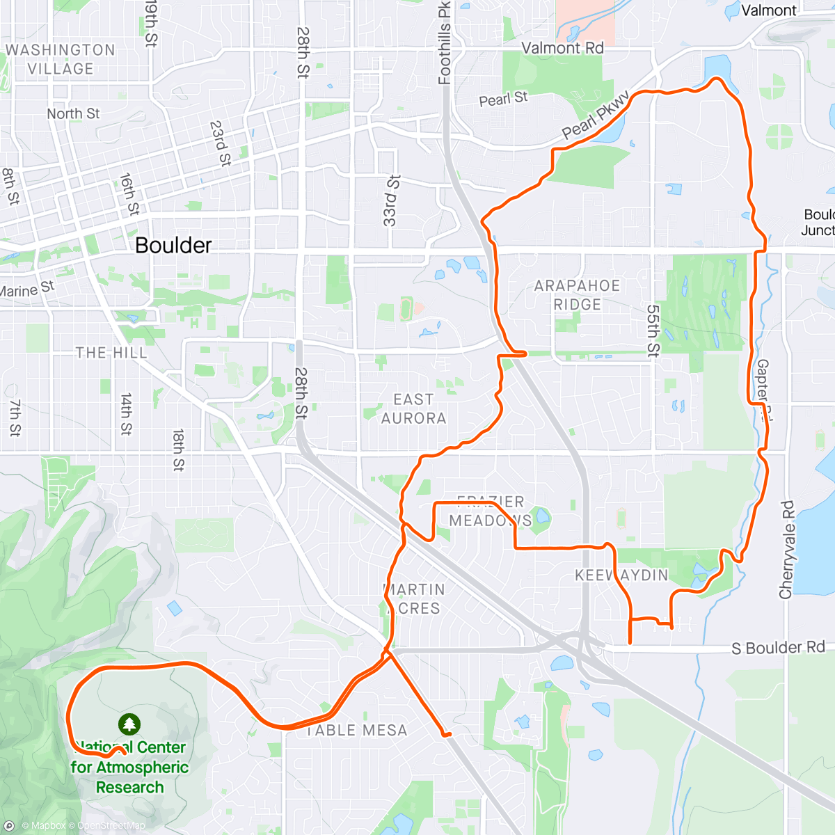 Map of the activity, Spring bike path cruise