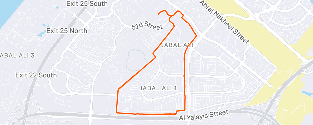 Map of the activity, Night Run