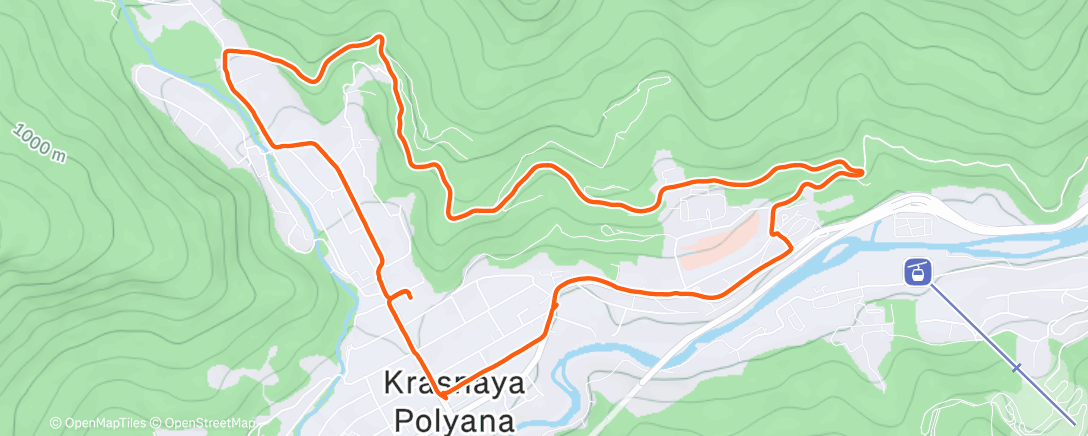 Map of the activity, Полуденная ходьба