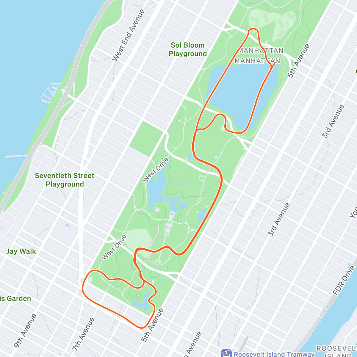 Map of the activity, Zwift - VO2 Max 3x3 on The Highline in New York