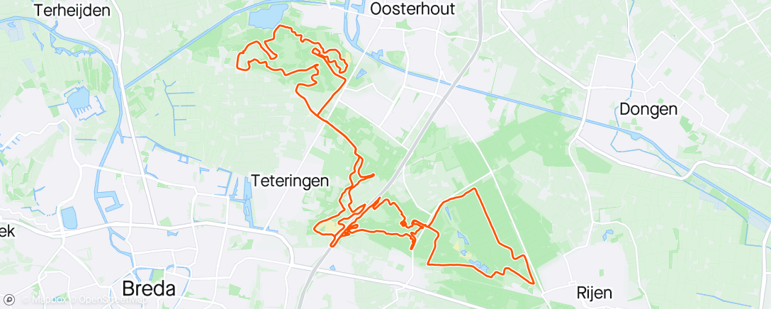 Mapa de la actividad, Mtb Dorst, Teteringen en Oosterhout