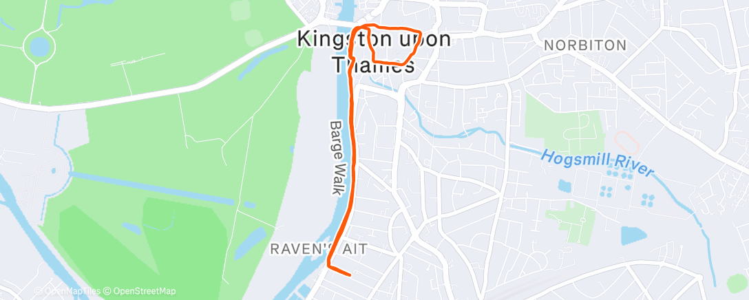 Map of the activity, Evening Run