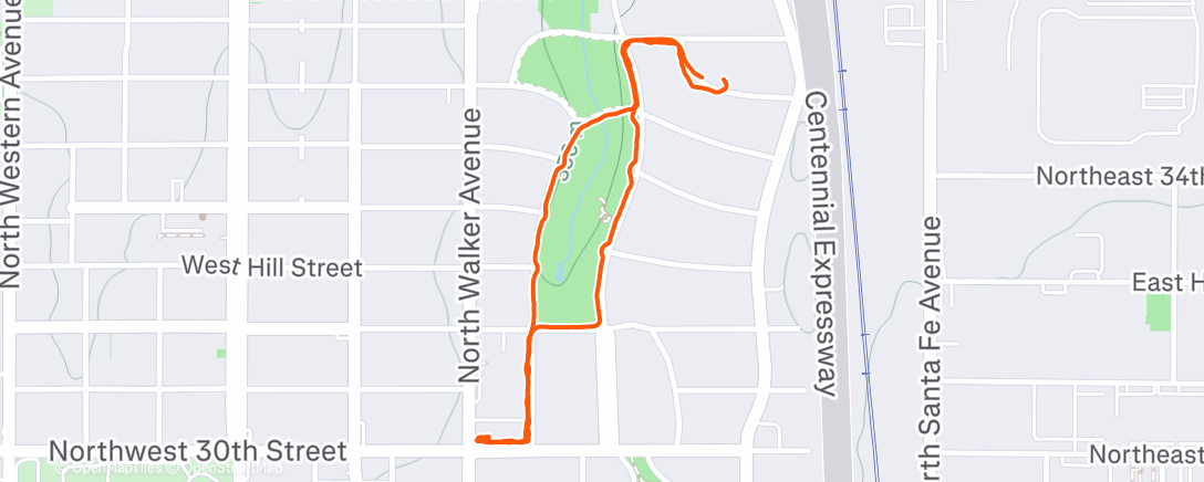 Map of the activity, Red Rooster Dinner Walk