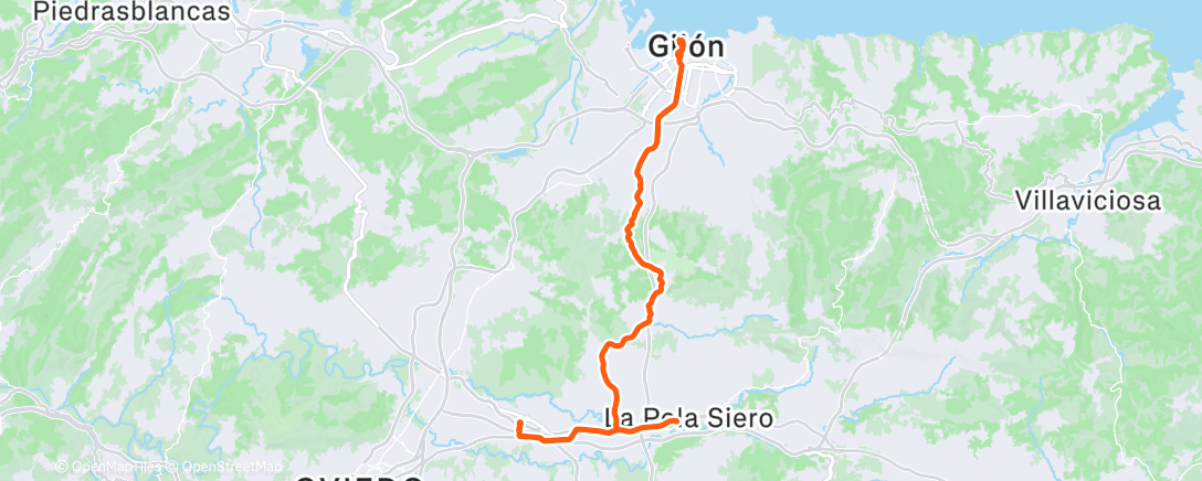 Map of the activity, Bicicleta por la mañana