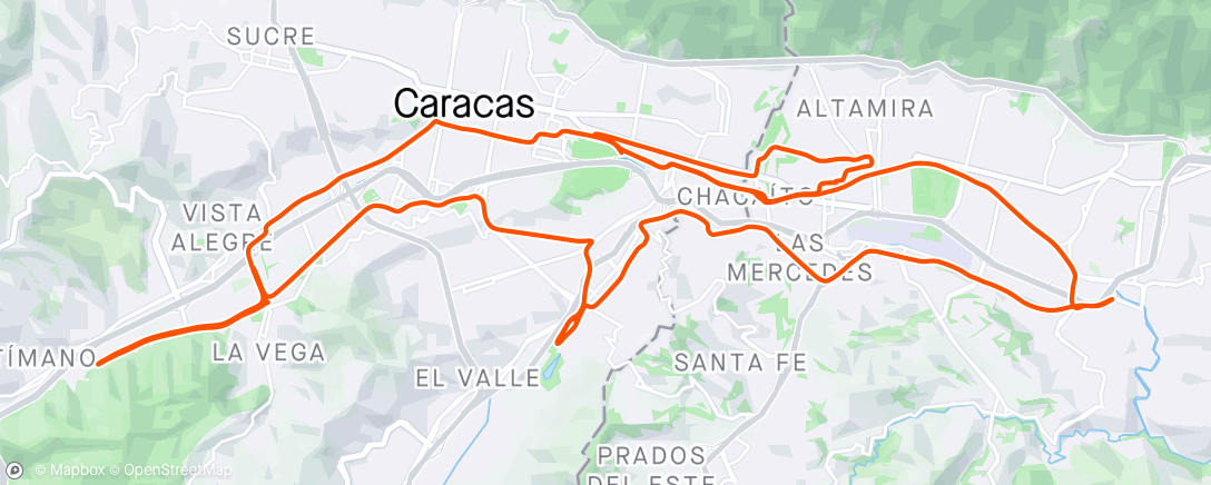 Map of the activity, Ciclismo por la mañana 🚴🇻🇪