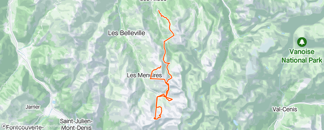 Map of the activity, Ski alpin le midi