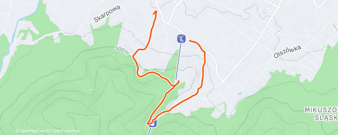Map of the activity, Evening Hike