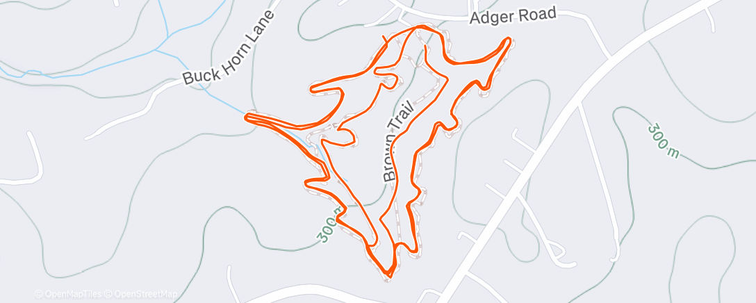Map of the activity, Afternoon Trail Run