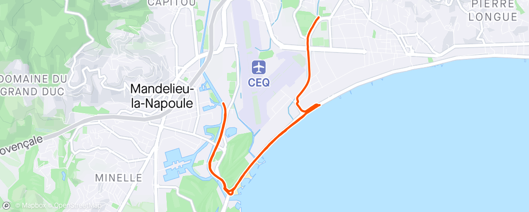 Map of the activity, Course à pied souple