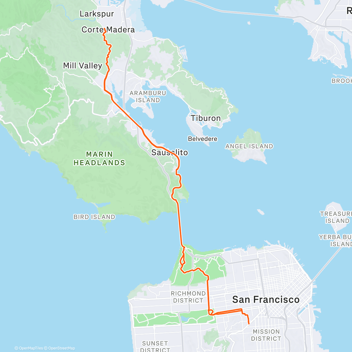 Map of the activity, camino alto