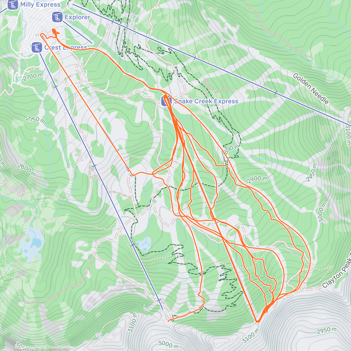 Map of the activity, First utah ski