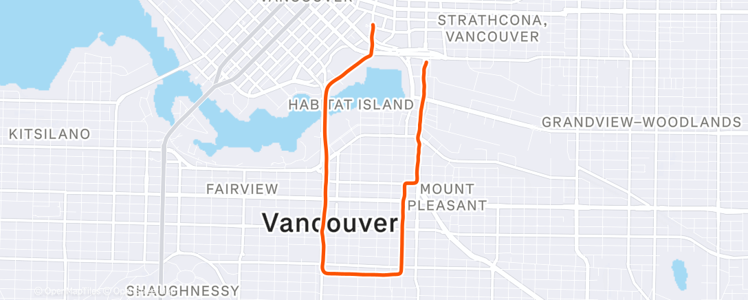 Map of the activity, Morning Run