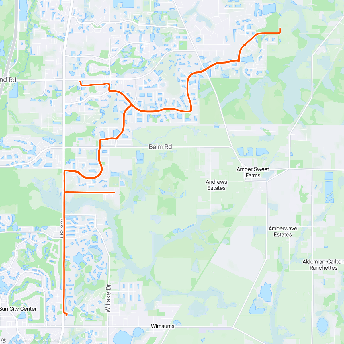 Map of the activity, ACE-MapleSt-ACE Ride Wimauma, Florida ☀️ New Carbon Wheelset!