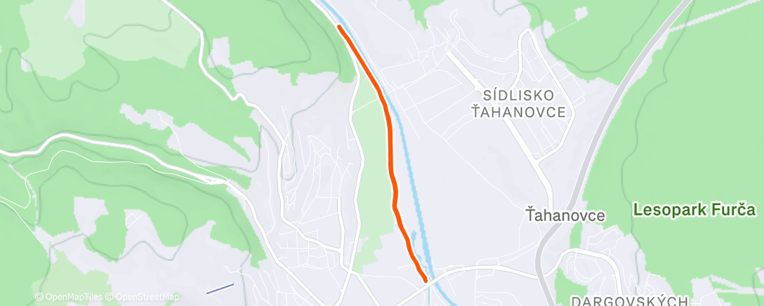 Map of the activity, Afternoon Run