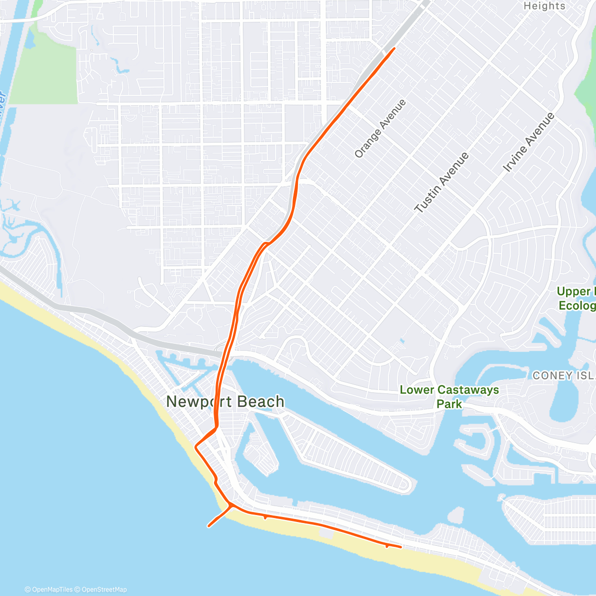 Map of the activity, Colorful Newport joy ride + 8 x :20 😻😻😻