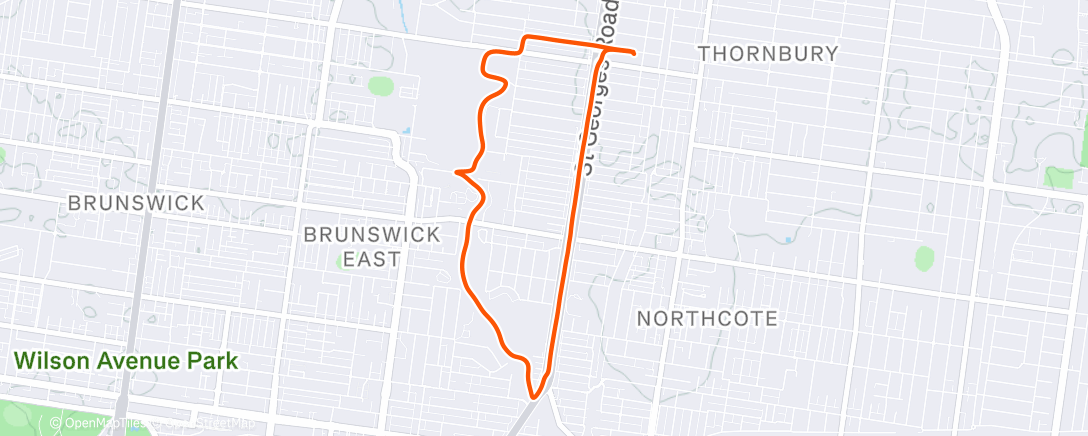 Map of the activity, Morning Run