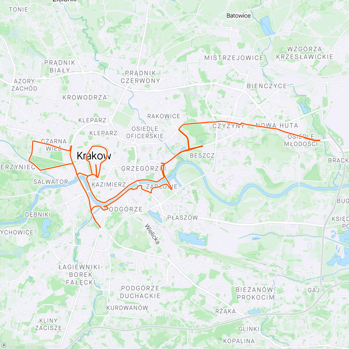 Map of the activity, Krakov Maraton