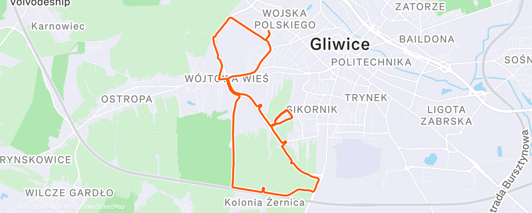 Map of the activity, Morning Run