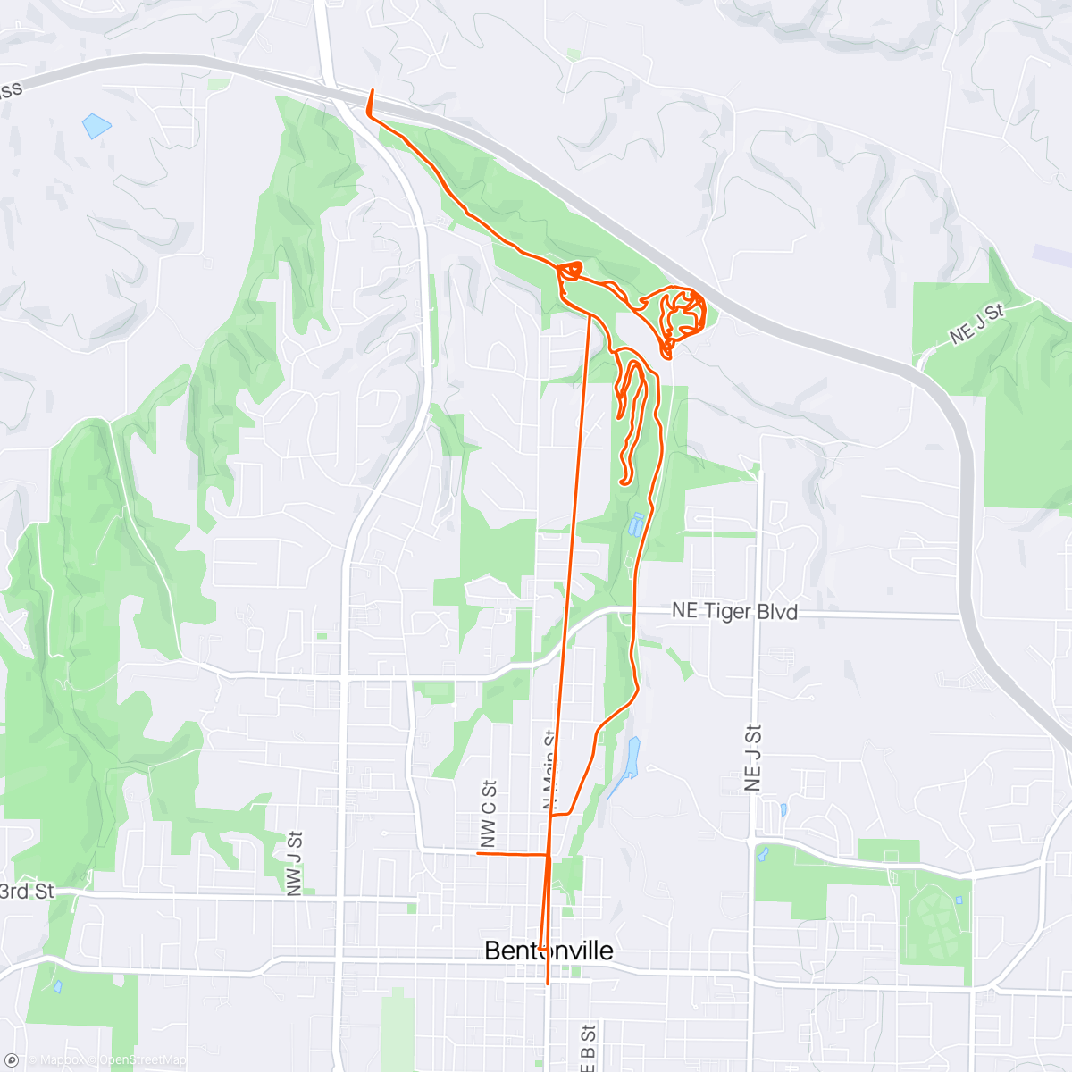 Map of the activity, Bentonville - Day 3, Castle trails