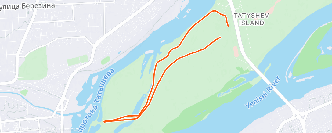 Map of the activity, Утренний забег