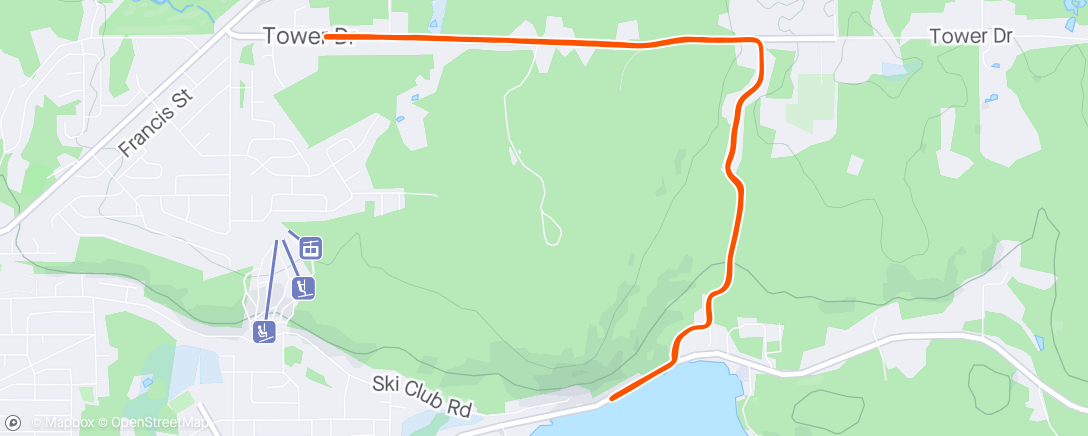 Map of the activity, 5 min @ 425w new PB