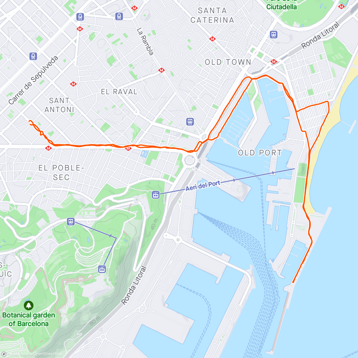 Map of the activity, Back in town