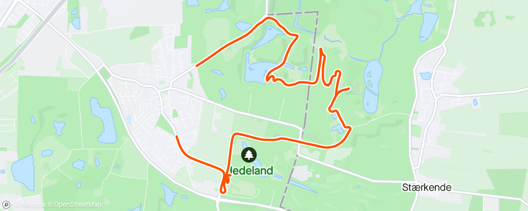 Map of the activity, MTB i Hedeland