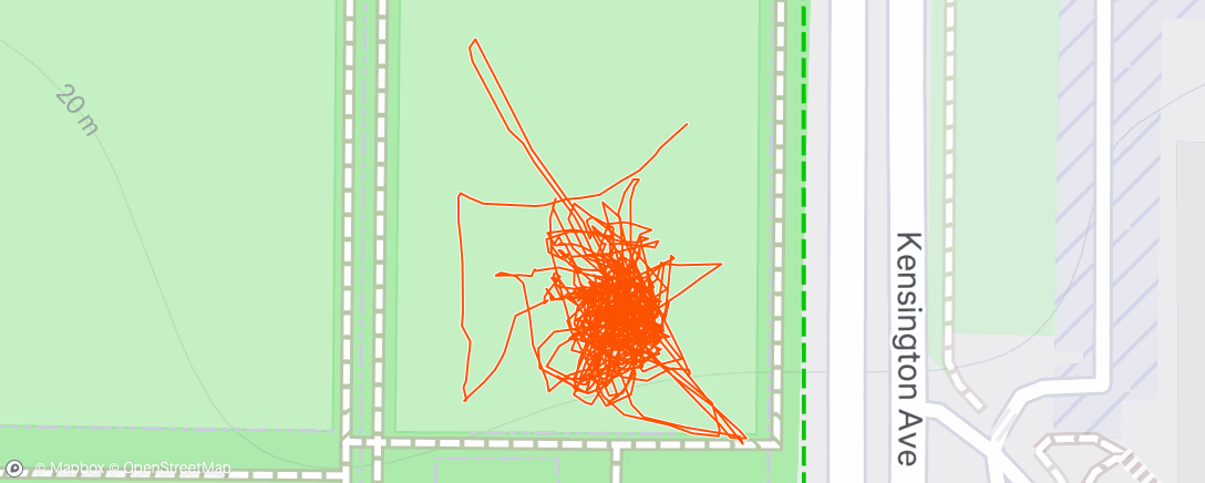 Map of the activity, Evening Football (Soccer)
