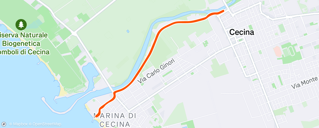 Map of the activity, Corsa pomeridiana
