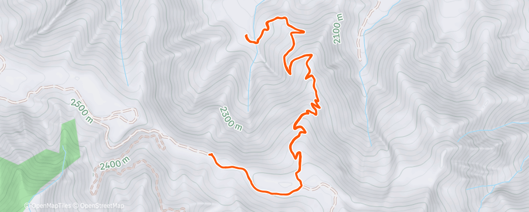 Map of the activity, Afternoon Run