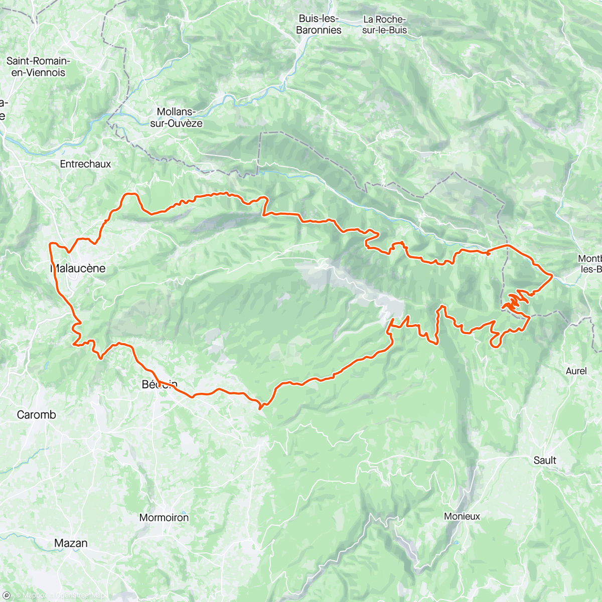 Map of the activity, Tour du Ventoux avec la team Iconic House