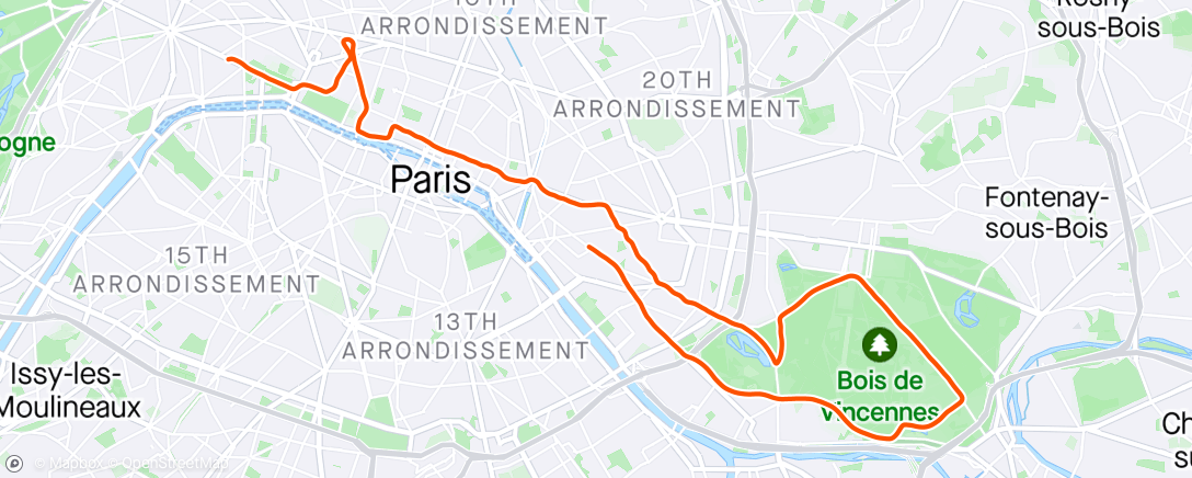 「Marathon de Paris 2024 arrêt suite problème au genou et dos !🤷🏽‍♂️」活動的地圖