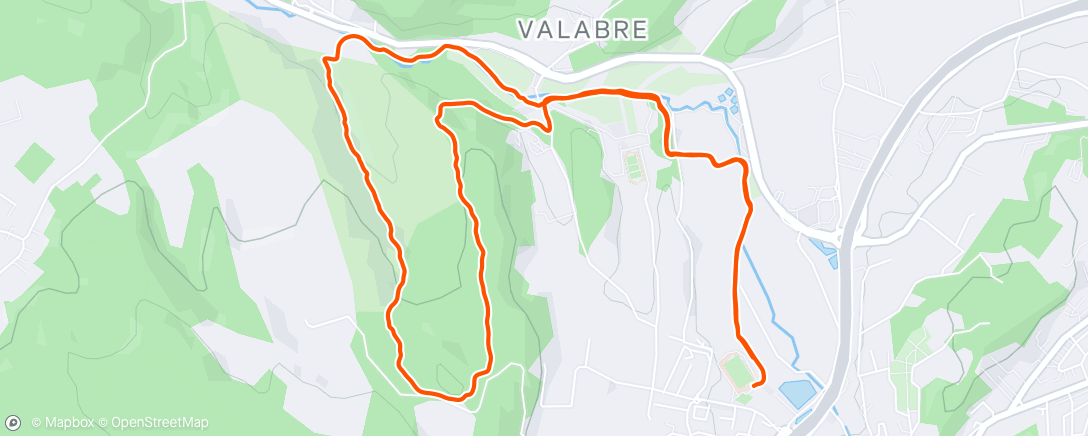 Map of the activity, Course à pied le midi