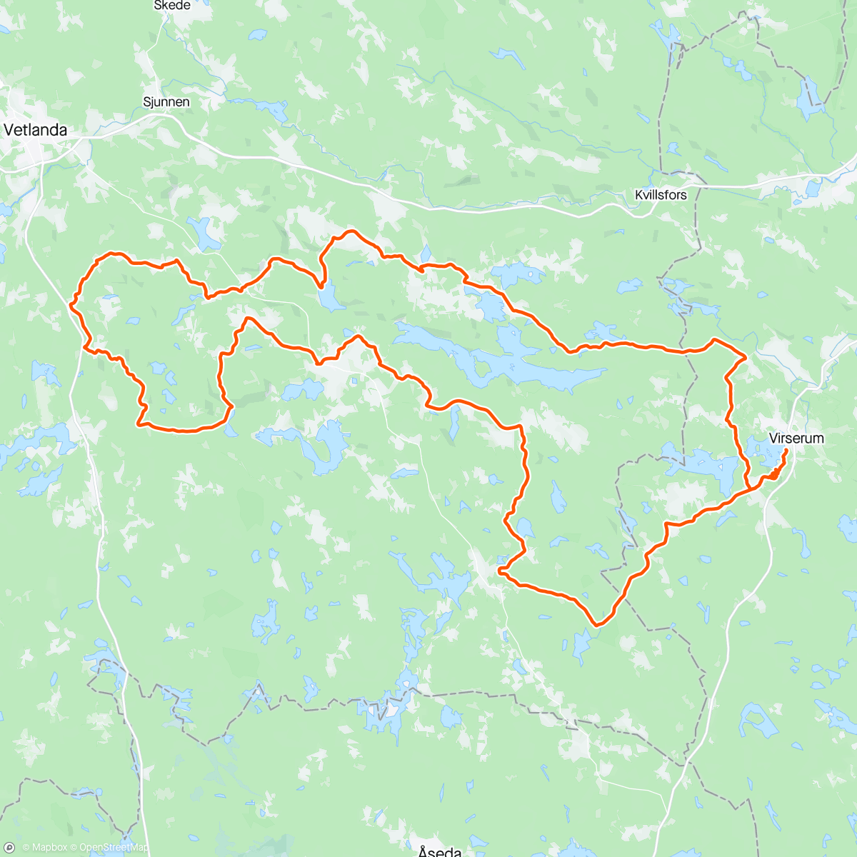Map of the activity, Final ride here in Viserum, 🇸🇪