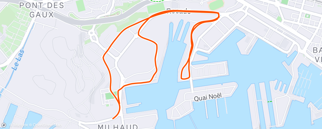 Map of the activity, Course à pied le matin