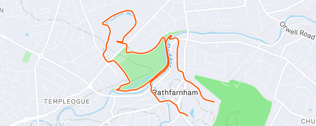 Map of the activity, Rathfarnham Double with Ró