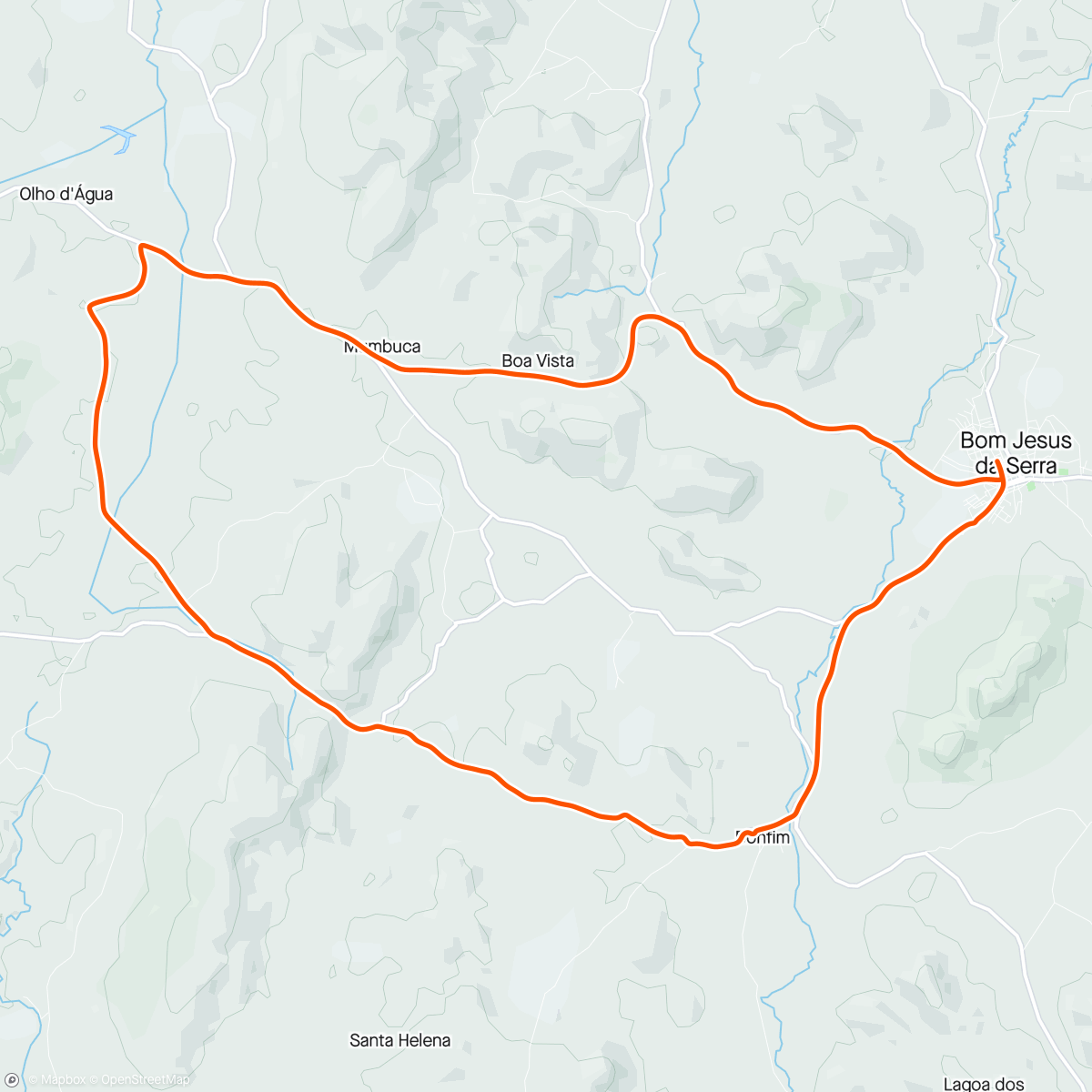 Map of the activity, Pedal de domingo volta da Jararaca