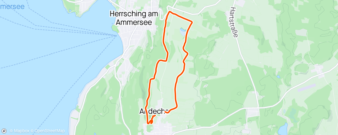 Map of the activity, Andechs Trail
