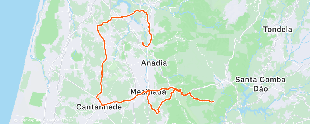 Map of the activity, Volta de bicicleta à hora do almoço