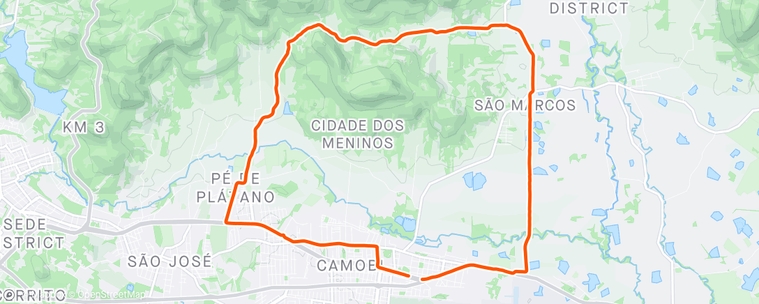 Mapa de la actividad, Bicicleta de montaña por la tarde