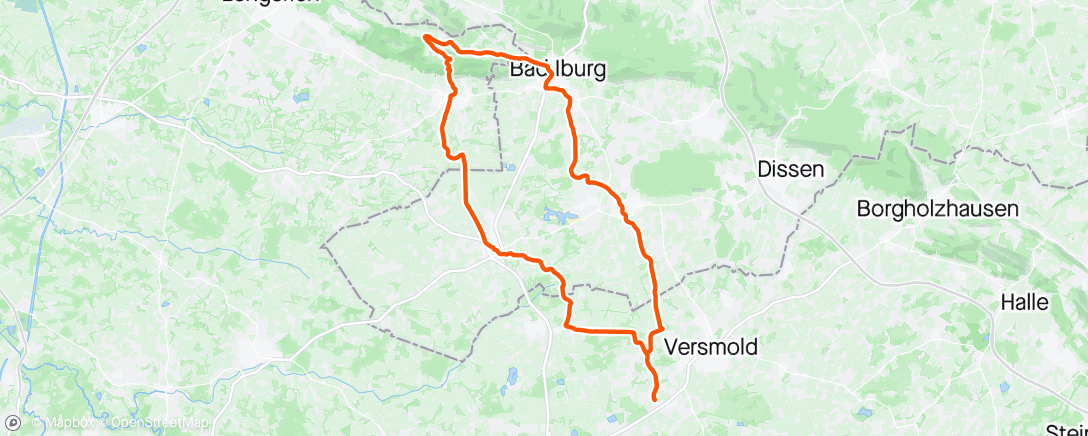 Map of the activity, Rondje Versmold-Bad Iburg