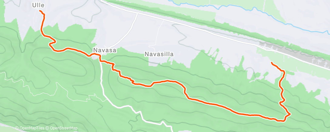 Map of the activity, Trail Ulle - Jarlata