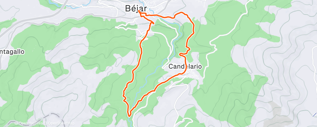 Map of the activity, Afternoon Run