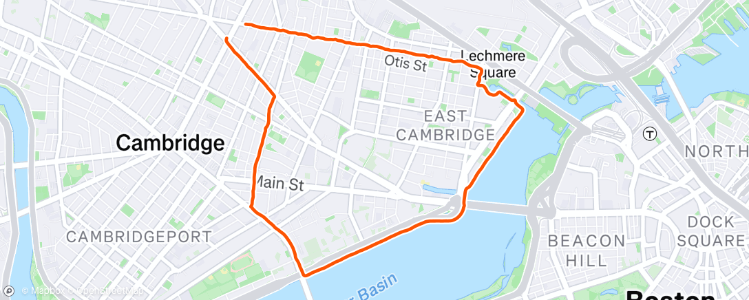 Map of the activity, Afternoon Run