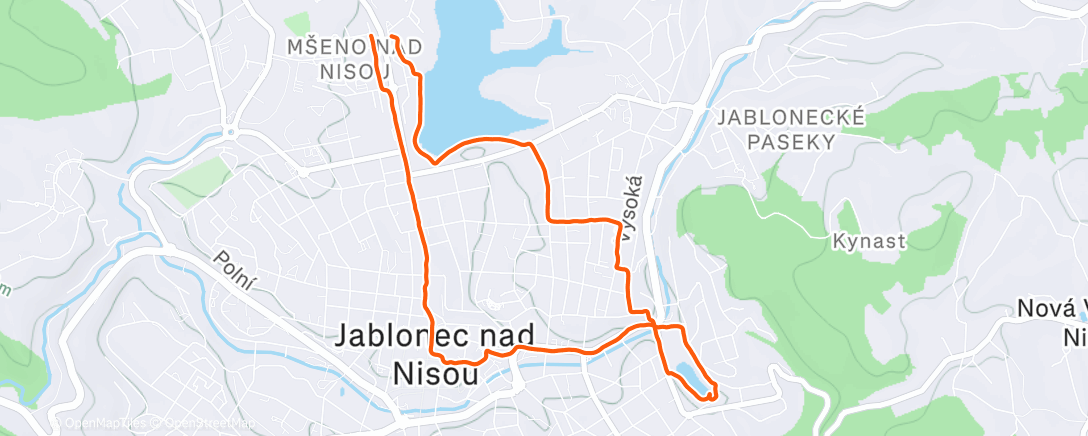 Map of the activity, Morning Run