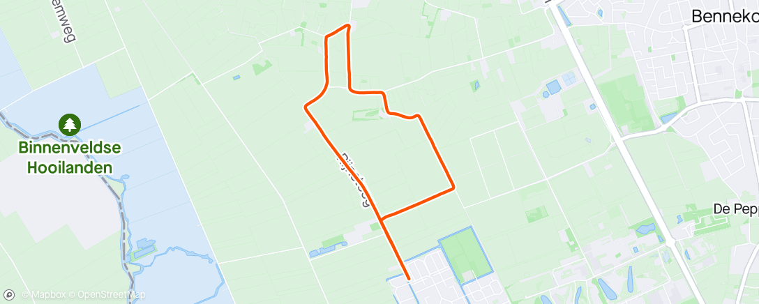 Map of the activity, Middagloop