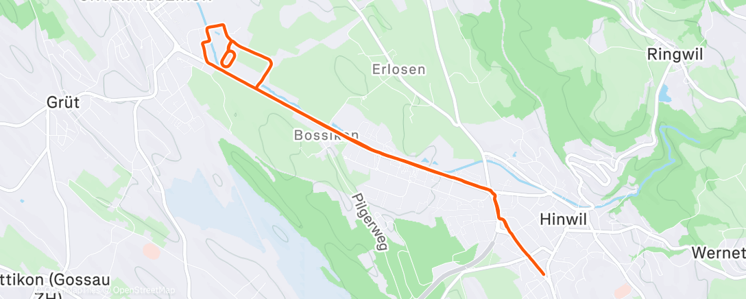 Map of the activity, Afternoon Run