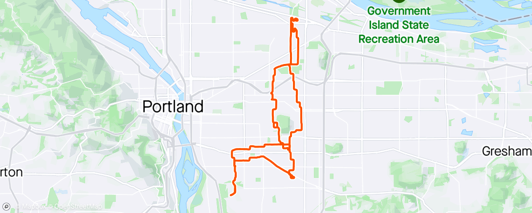 Map of the activity, Foster Night Ride
