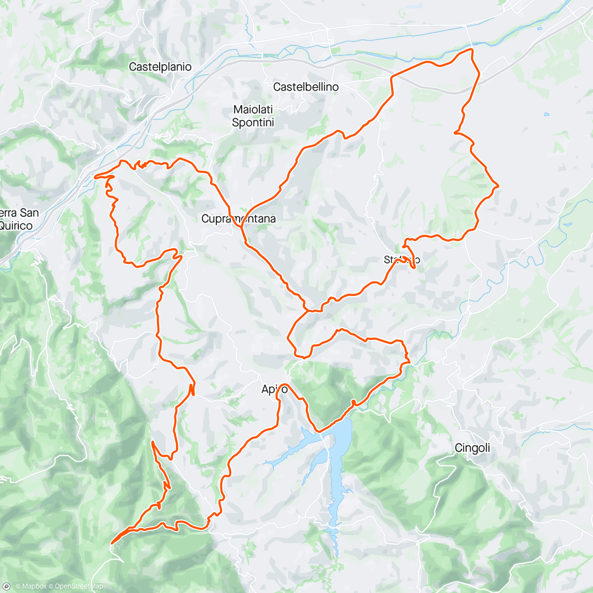 Map of the activity, Hilly day out