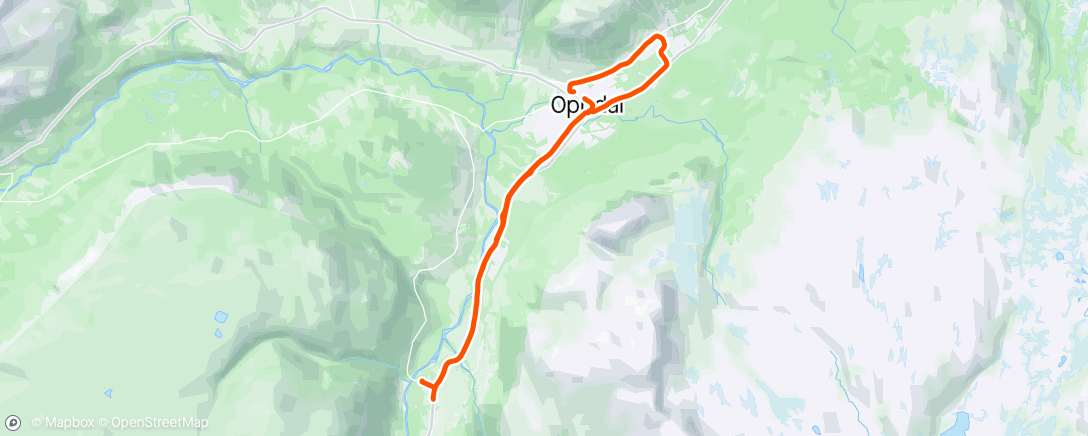 Map of the activity, Årets første tur på racer til kaffe og pølsegrilling hos Ida og Morten. Sterk motvind fra sør som alltid i Drivdalen, men herlig i sol og +12 grader😎